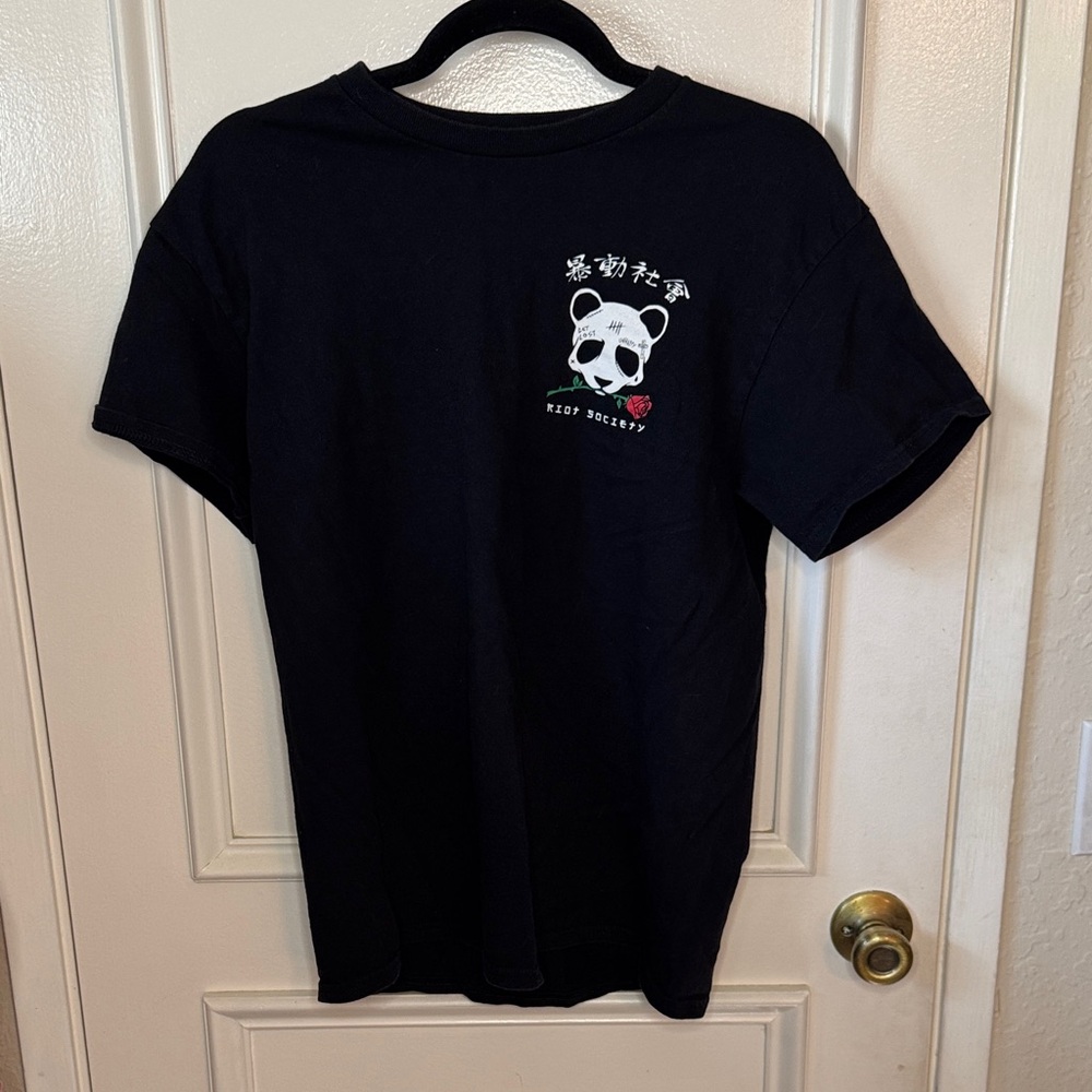 Riot Society Black Tee with Palm Tree Graphic